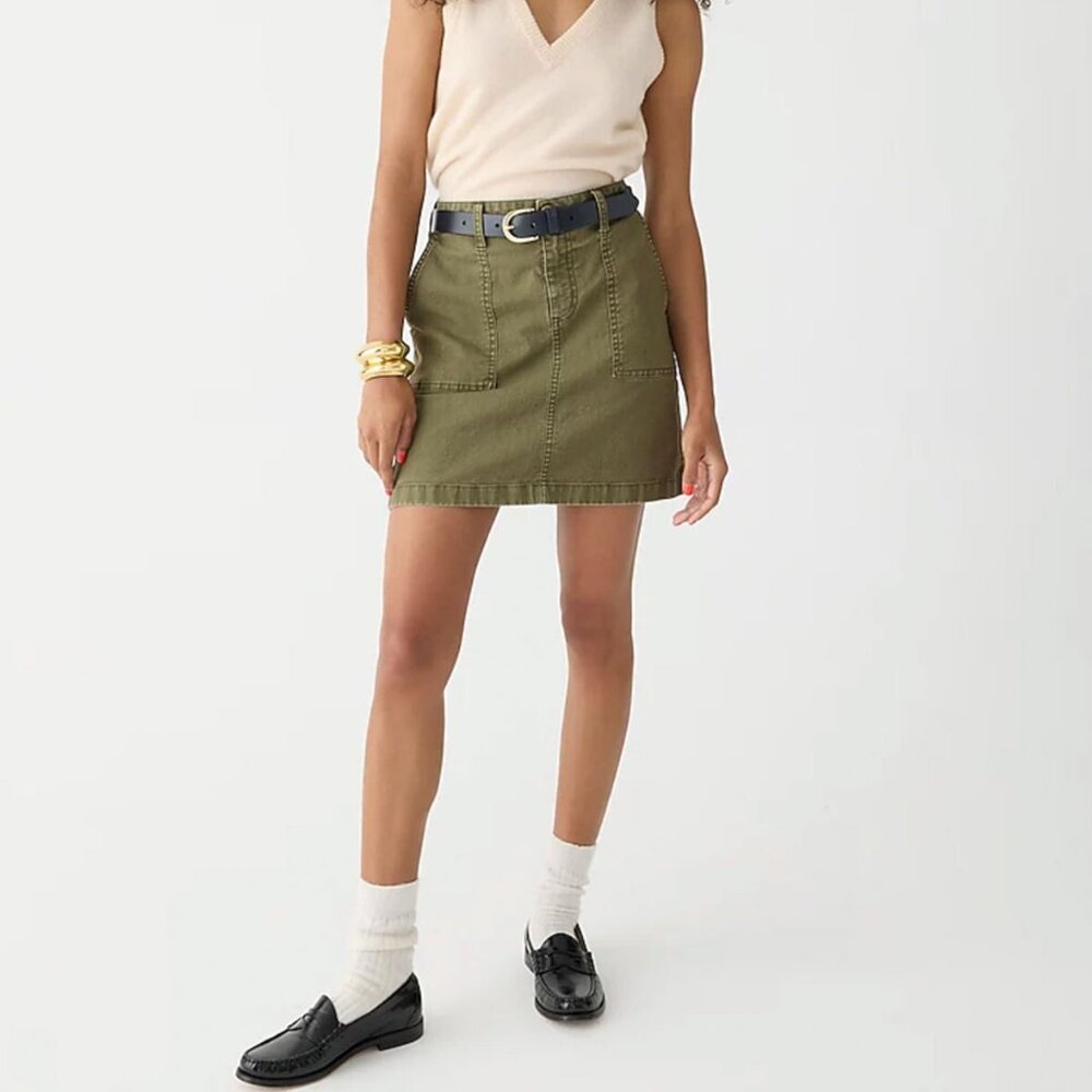 NWT J.CREW Garment-dyed utility mini skirt (Item BK713)